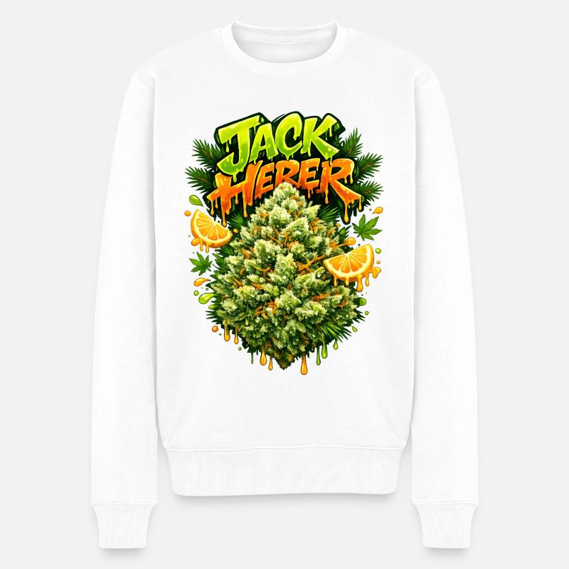 Graffiti en pins Jack Herer - Pull Premium bio Homme - blanc