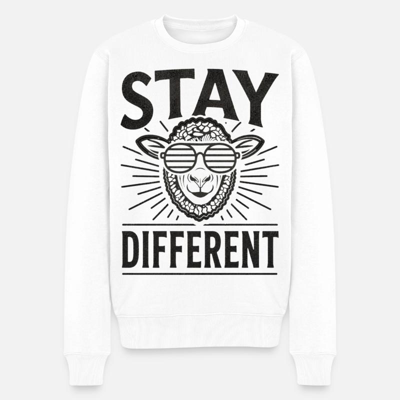 Stay Different Nerd Humor - Männer Premium Bio Pullover - Weiß