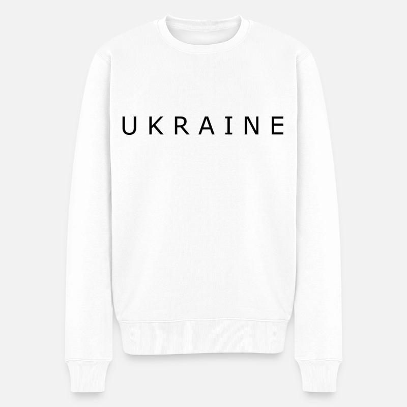 Ukraine - Männer Premium Bio Pullover - Weiß