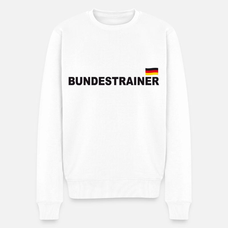 Bundestrainer - Männer Premium Bio Pullover - Weiß