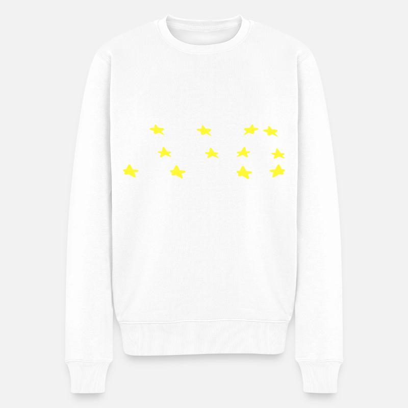 sterne symbol stern gelb - Männer Premium Bio Pullover - Weiß
