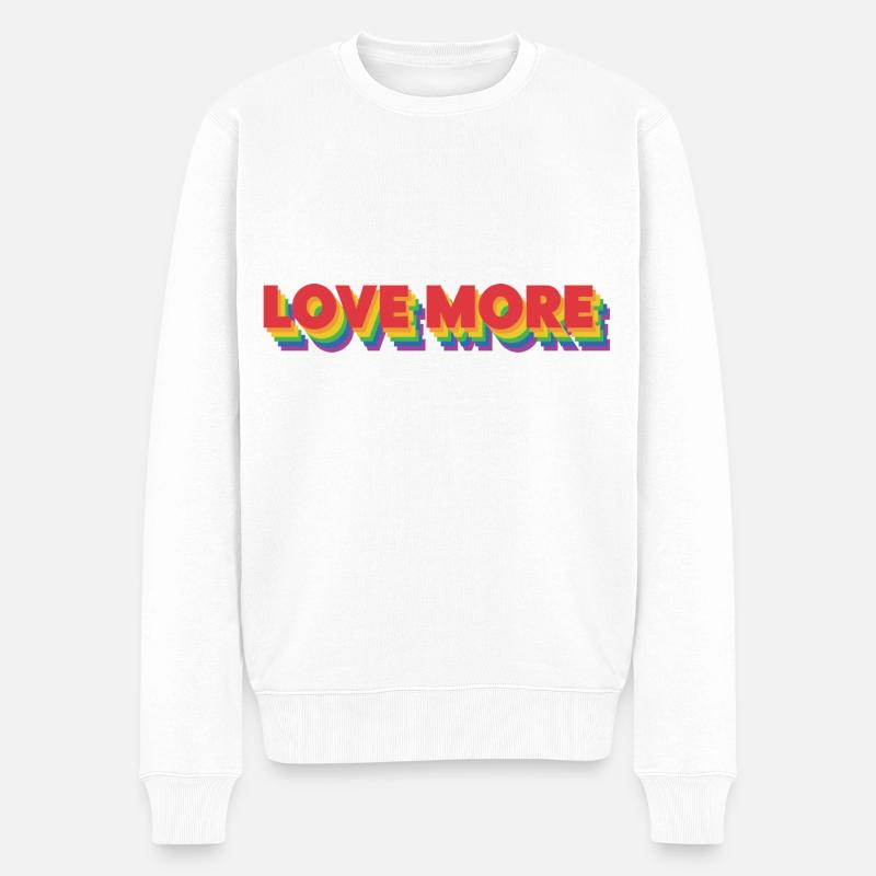 Liebe mehr - Männer Premium Bio Pullover - Weiß