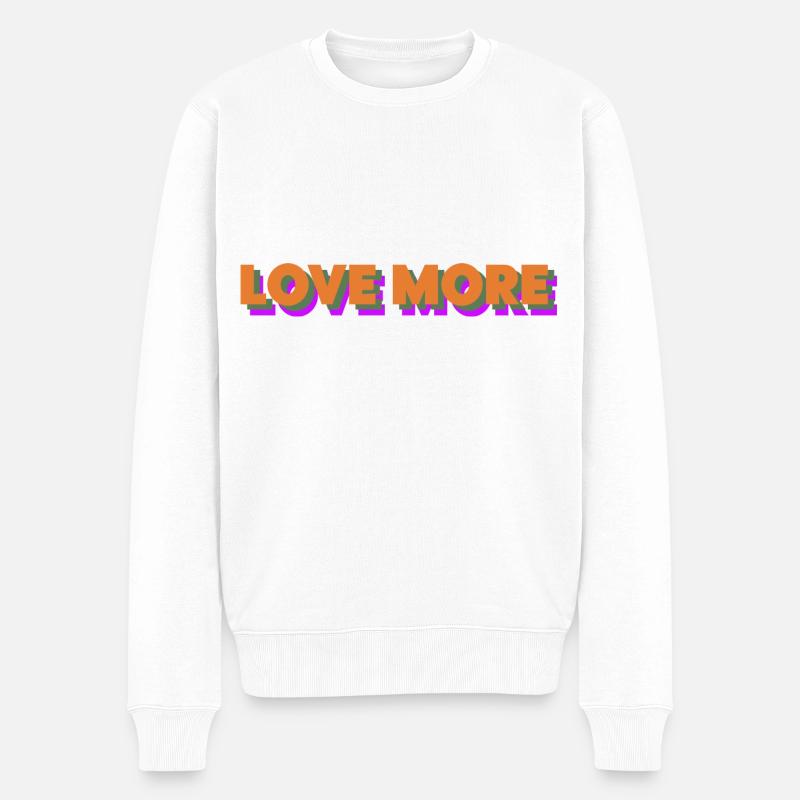 Liebe mehr - Männer Premium Bio Pullover - Weiß