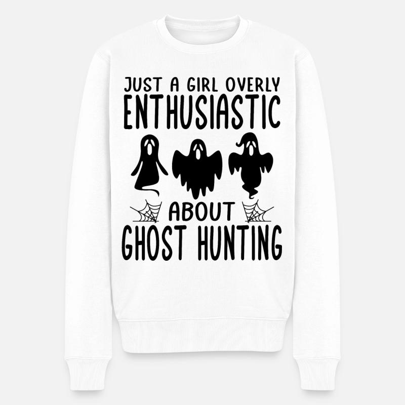 Geisterjäger - Männer Premium Bio Pullover - Weiß