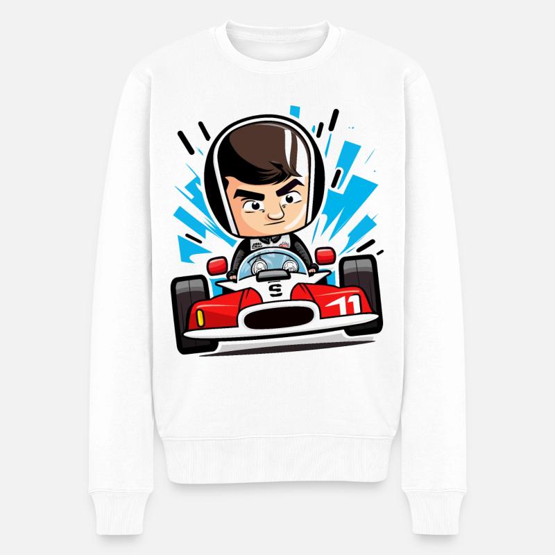 Geschwindigkeits-Dämonen - Männer Premium Bio Pullover - Weiß