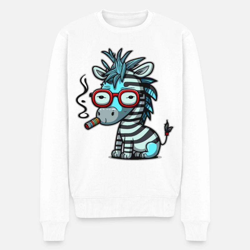 Zebra Funk - Pull Premium bio Homme - blanc