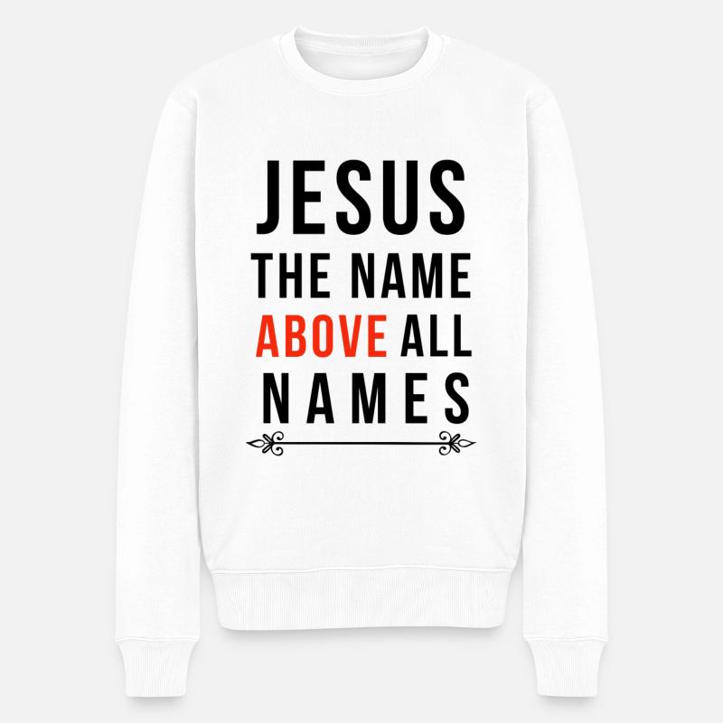 Jesus Jesus Jesus Christlich Christlich Christlich - Männer Premium Bio Pullover - Weiß