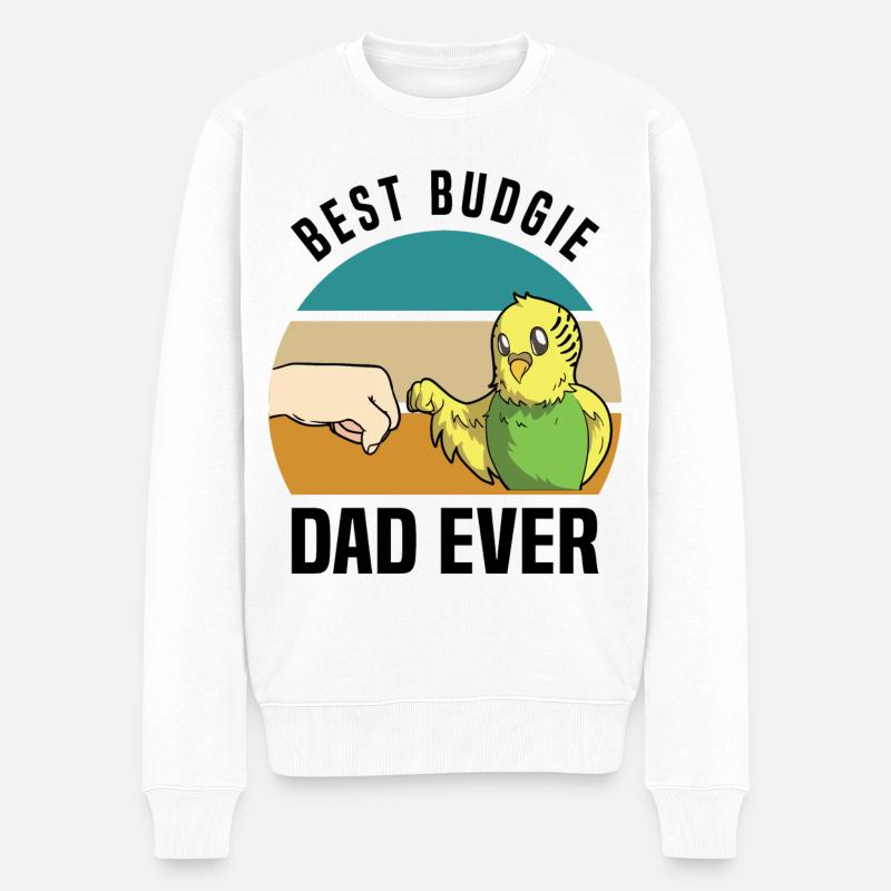 Wellensittich - Männer Premium Bio Pullover - Weiß