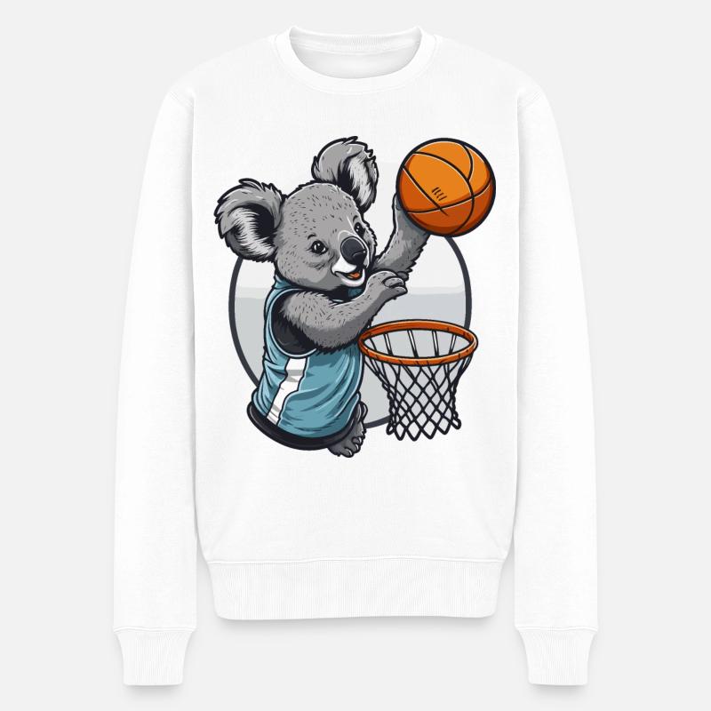 Hoops Koala - Pull Premium bio Homme - blanc