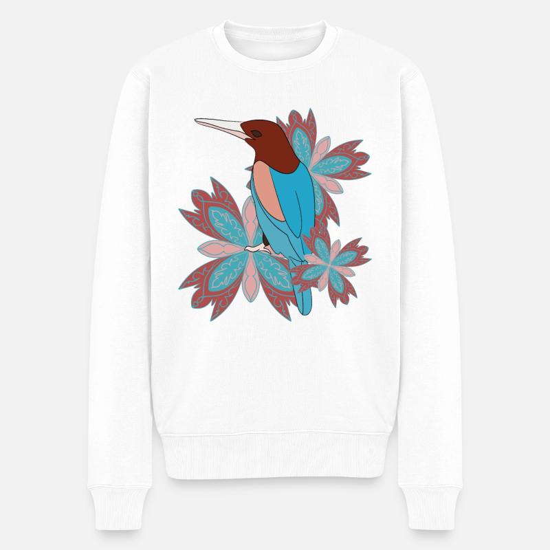 Oiseau mandala - Pull Premium bio Homme - blanc