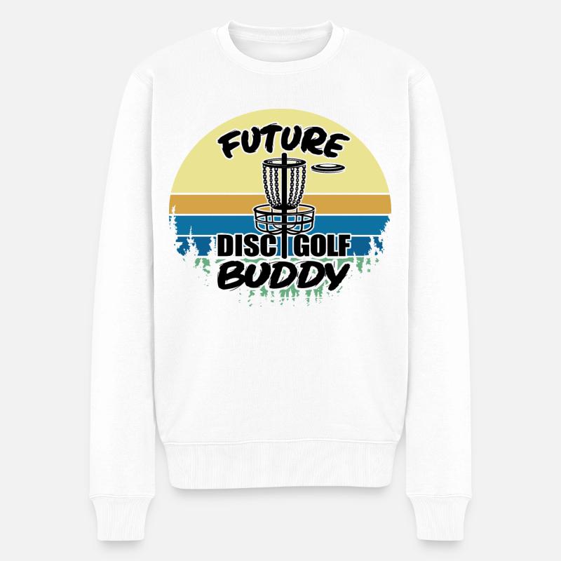 Future Disc Golf Buddy - Männer Premium Bio Pullover - Weiß