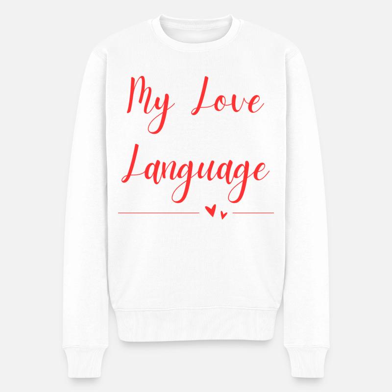 Mon langage d’amour - Pull Premium bio Homme - blanc