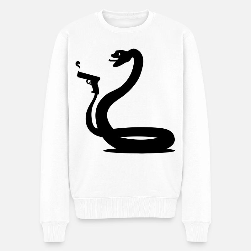 Serpent noir - Pull Premium bio Homme - blanc