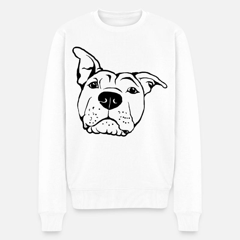 American Staffordshire Terrier - Männer Premium Bio Pullover - Weiß