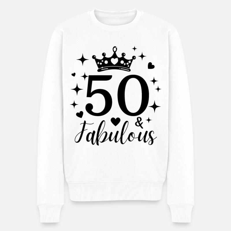 50e anniversaire. Fabuleux 50 - Pull Premium bio Homme - blanc