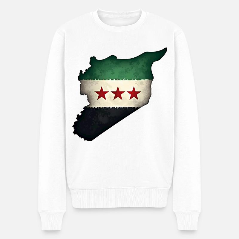 flagge syrien - Männer Premium Bio Pullover - Weiß