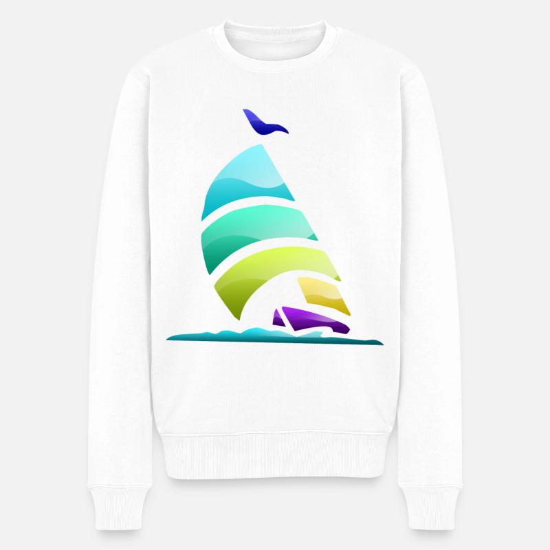 Yacht à voile - Pull Premium bio Homme - blanc