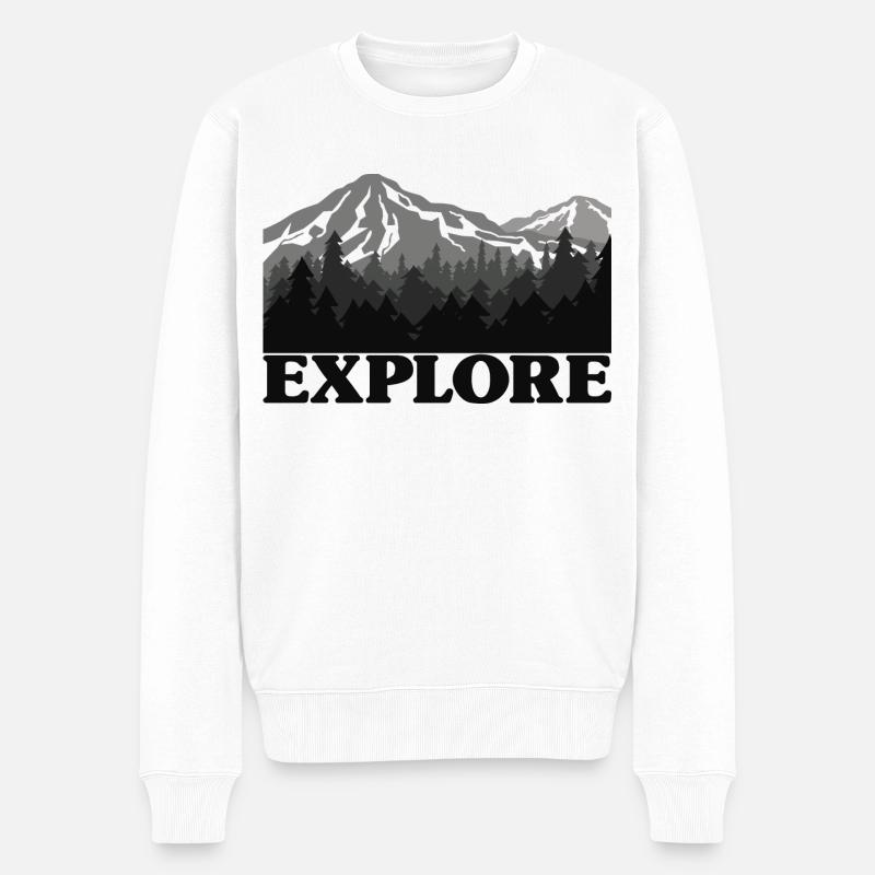 Entdecken Sie Camping & Bergwandern Outdoor-Geschenke - Männer Premium Bio Pullover - Weiß