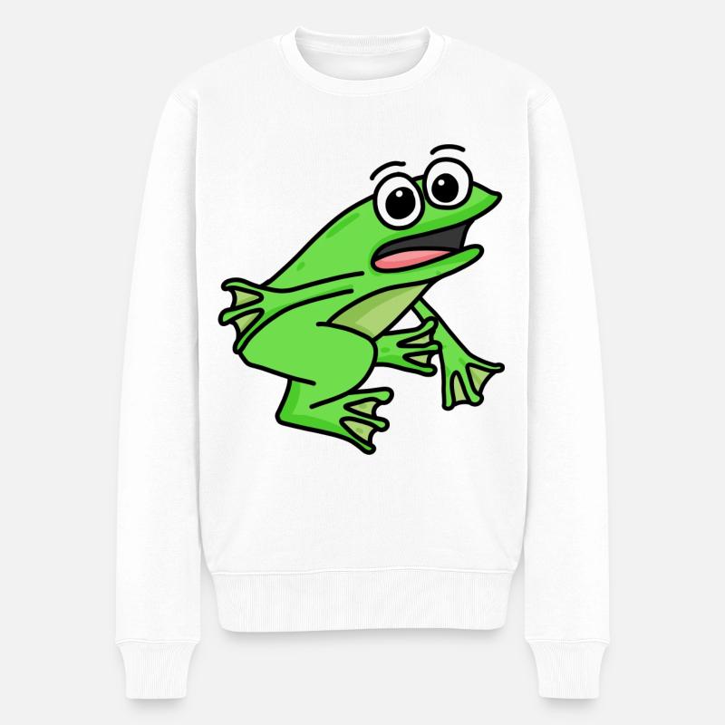 Motif de grenouille - Pull Premium bio Homme - blanc