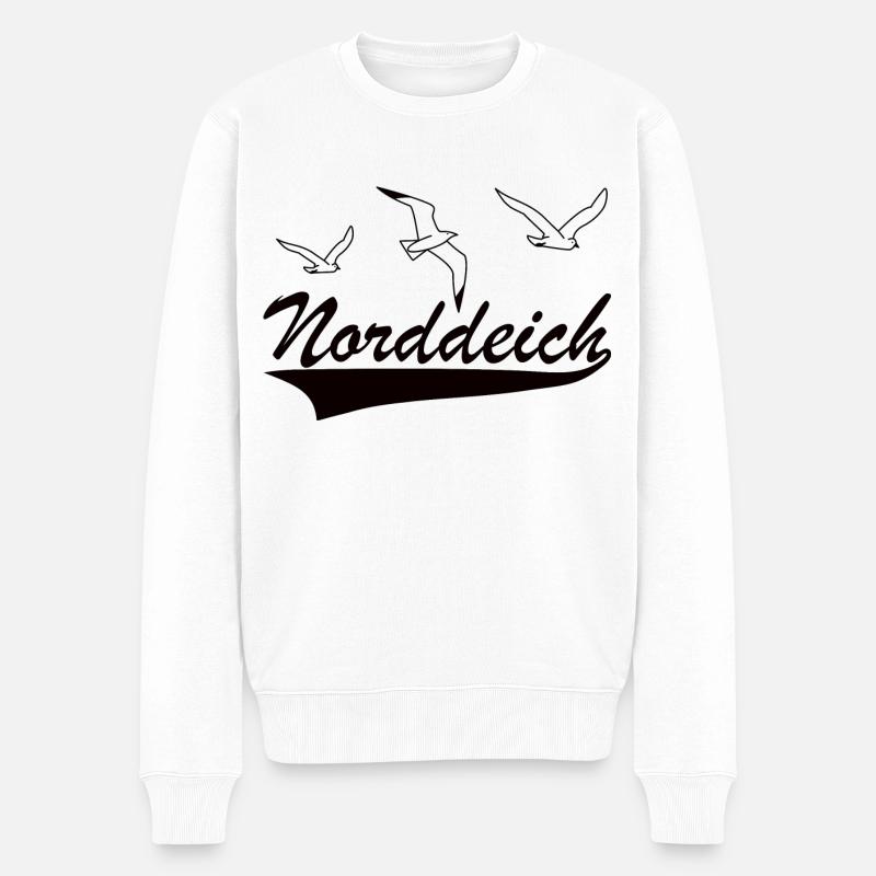 Norddeich - Männer Premium Bio Pullover - Weiß
