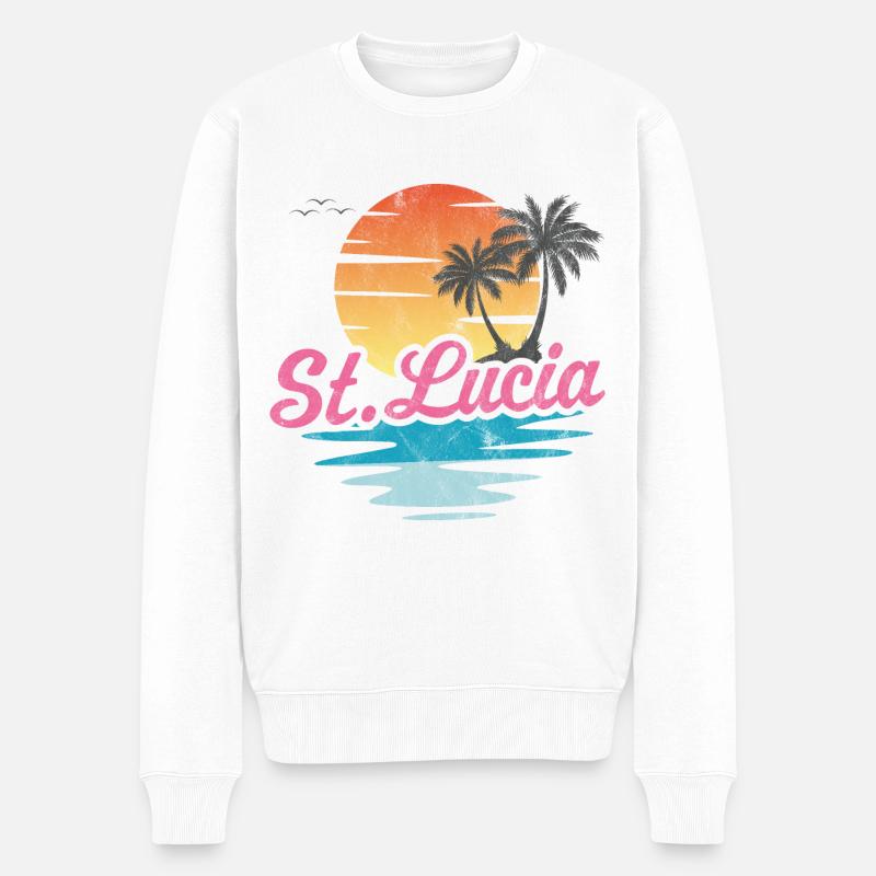 St. Lucia - Männer Premium Bio Pullover - Weiß