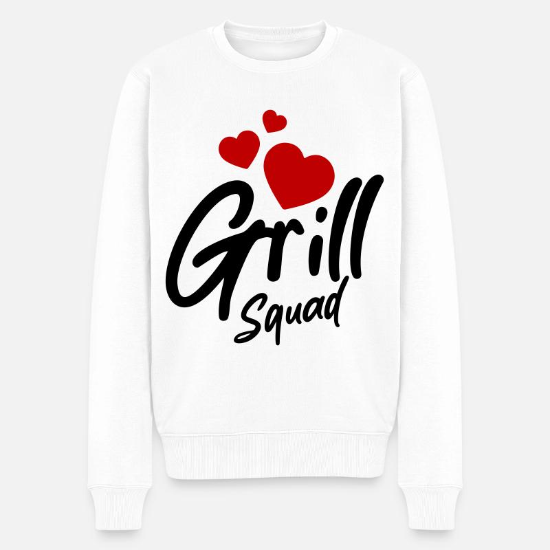 Coeur d’escouade de grillades - Pull Premium bio Homme - blanc