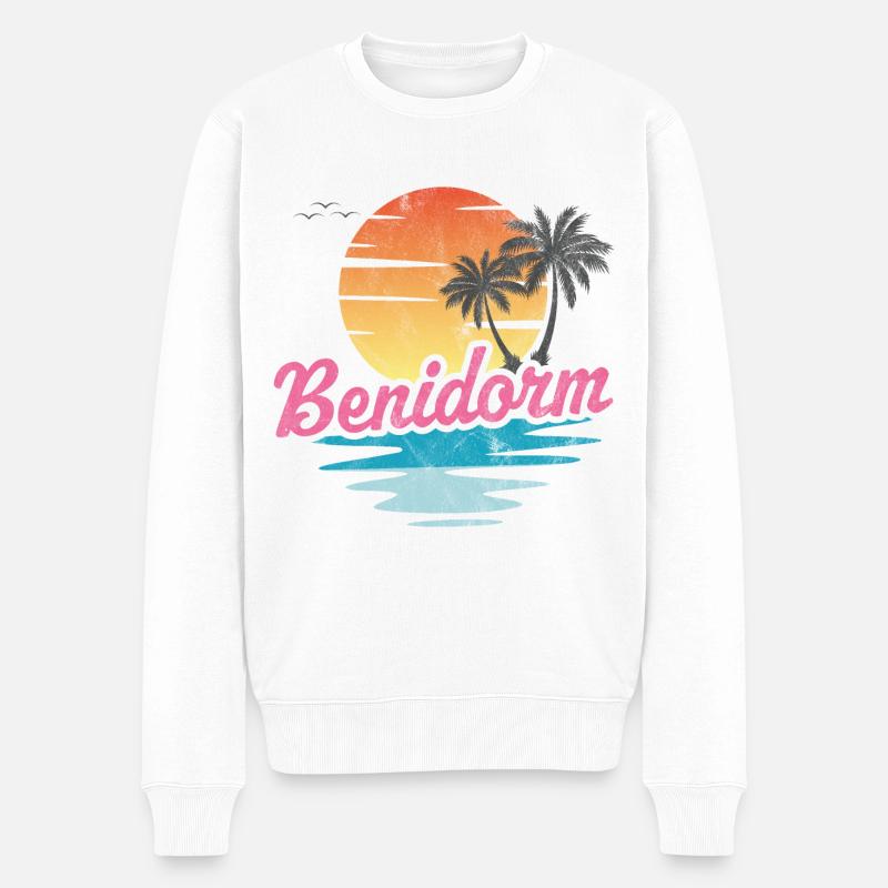 Plage de Benidorm - Pull Premium bio Homme - blanc