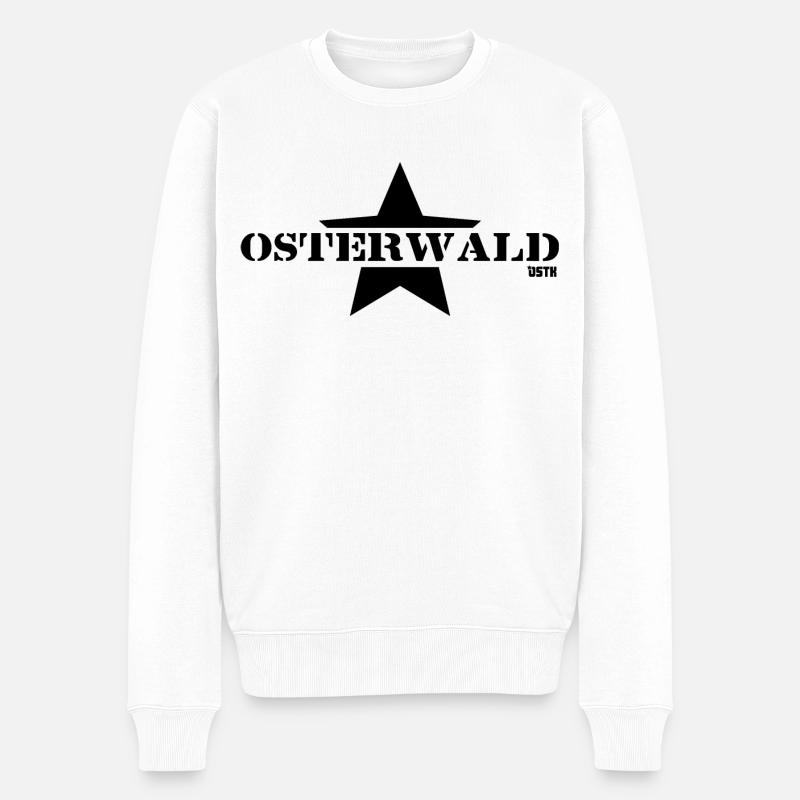 Osterwald logo clean - Männer Premium Bio Pullover - Weiß