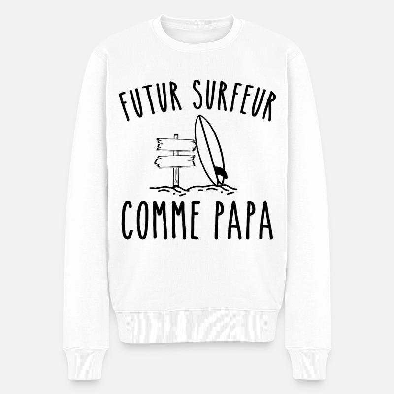 futur surfeur comme papa - Pull Premium bio Homme - blanc