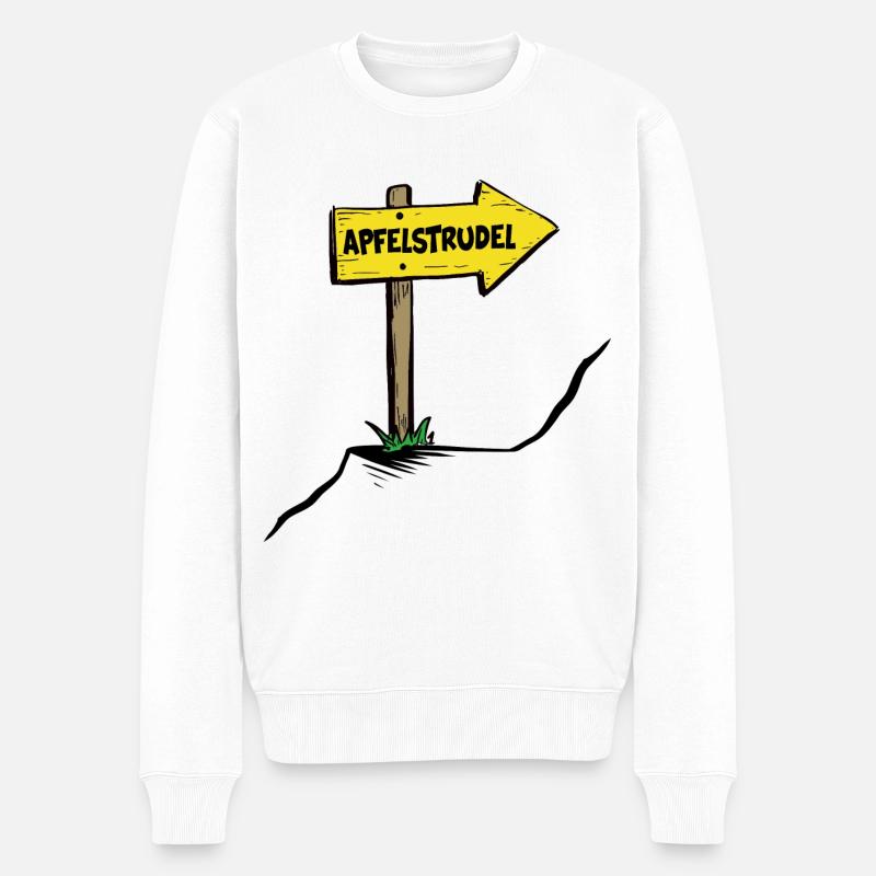 bergwandern servus gipfelkreuz alpin apfelstrudel - Männer Premium Bio Pullover - Weiß
