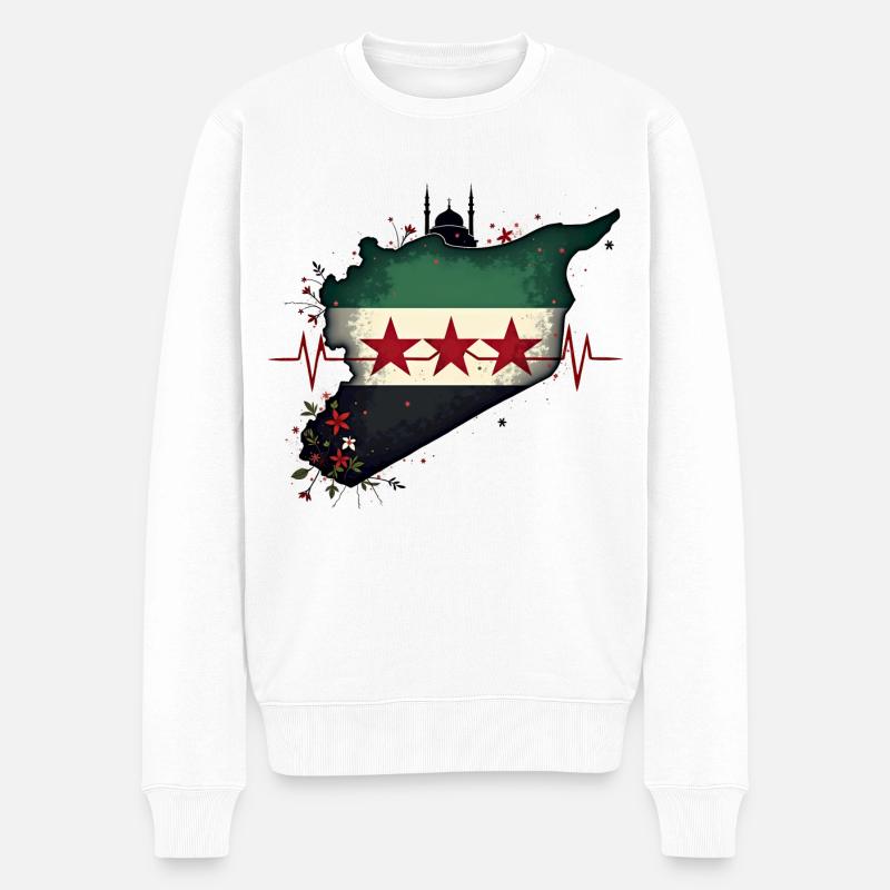 flagge syrien - Freies Syrien Flagge - Männer Premium Bio Pullover - Weiß
