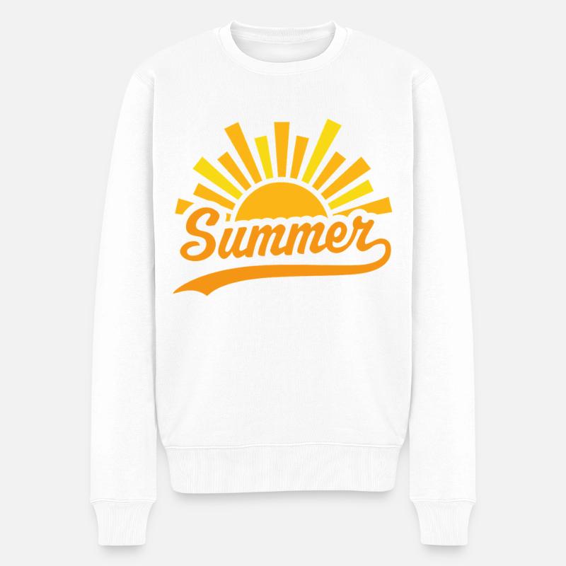 Sommersonne - Männer Premium Bio Pullover - Weiß