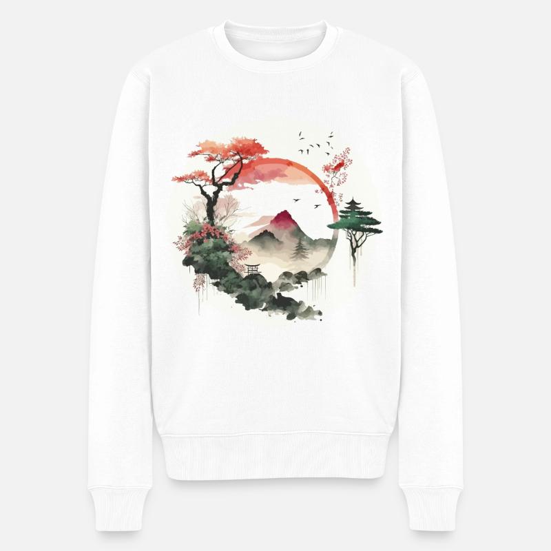 Œuvres de Ying et Yang - Pull Premium bio Homme - blanc