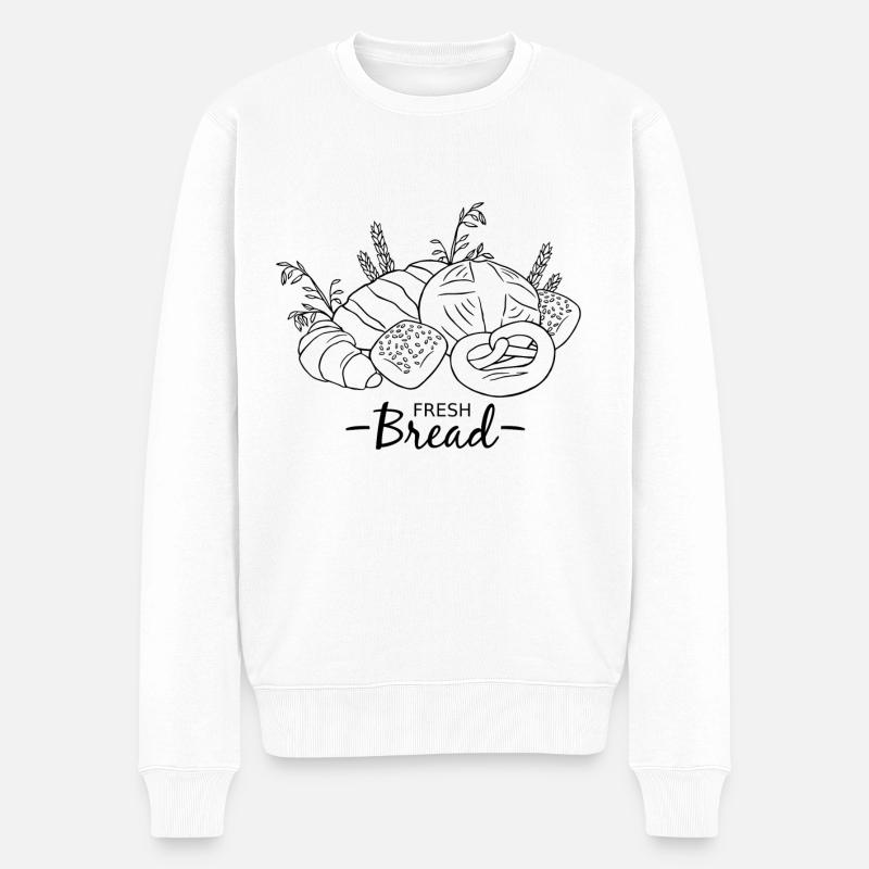 Brot Gebäck Backwaren - Männer Premium Bio Pullover - Weiß