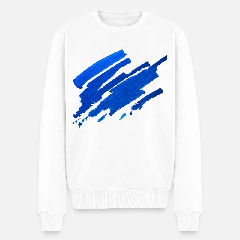 Couleur - Bleu - Abstrait - Pull Premium bio Homme - blanc