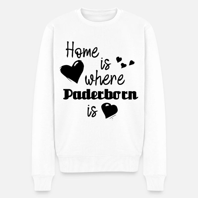Zuhause in Paderborn - Home is where Paderborn is - Männer Premium Bio Pullover - Weiß