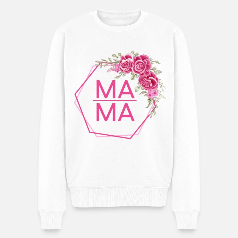 Mama Rosen Design - Männer Premium Bio Pullover - Weiß