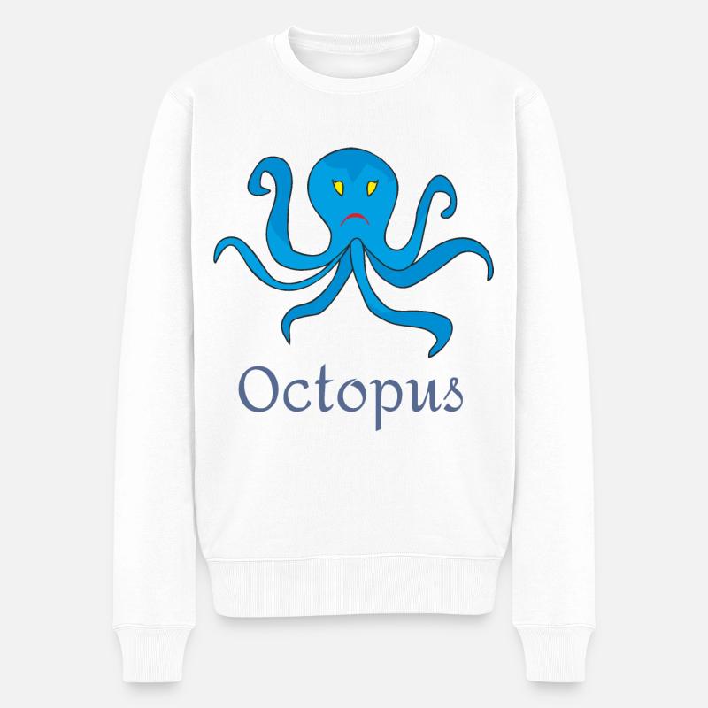 Oktopus - Männer Premium Bio Pullover - Weiß