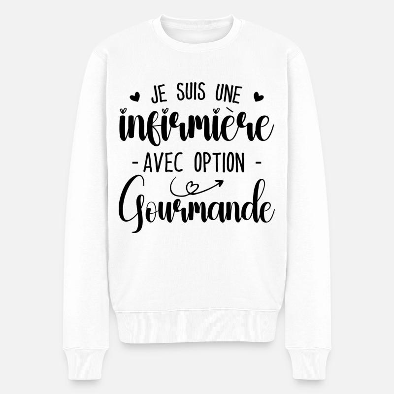 Krankenschwester mit Gourmet-Option - Männer Premium Bio Pullover - Weiß