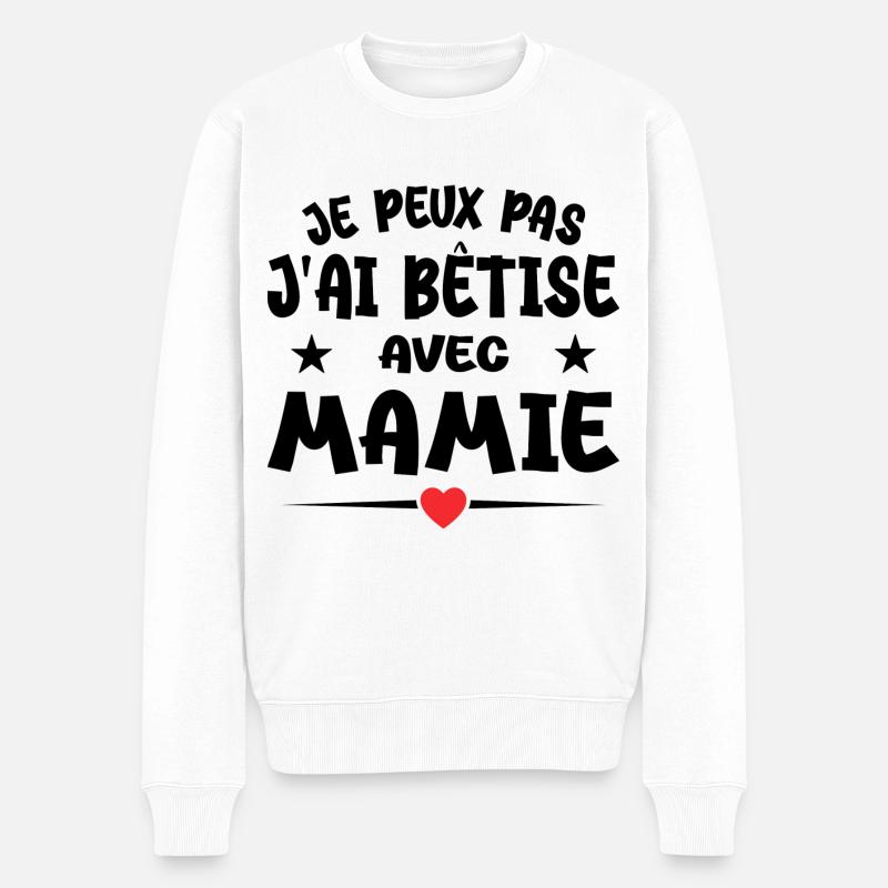 Ich kann es nicht, ich habe es mit Oma vermasselt - Männer Premium Bio Pullover - Weiß