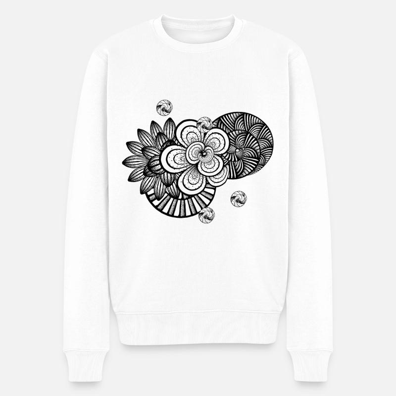blanc et noir - abstrait - design - Pull Premium bio Homme - blanc