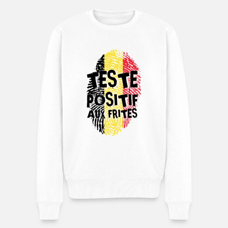 Testé positif aux frites - Pull Premium bio Homme - blanc