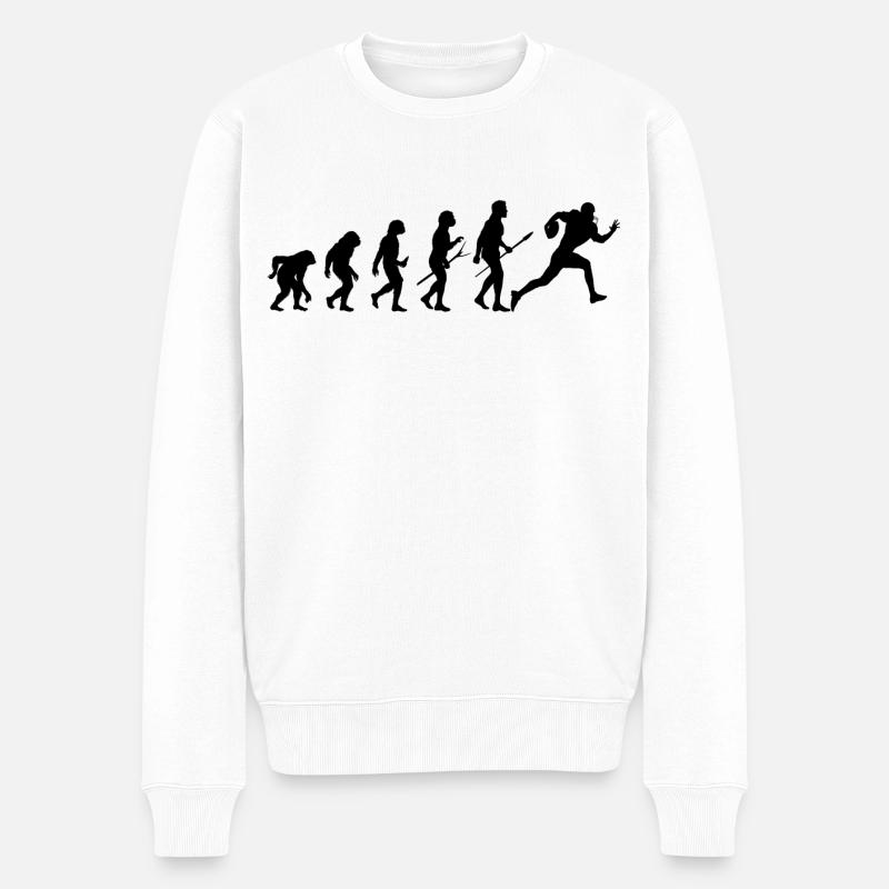 rugby evolution - Männer Premium Bio Pullover - Weiß