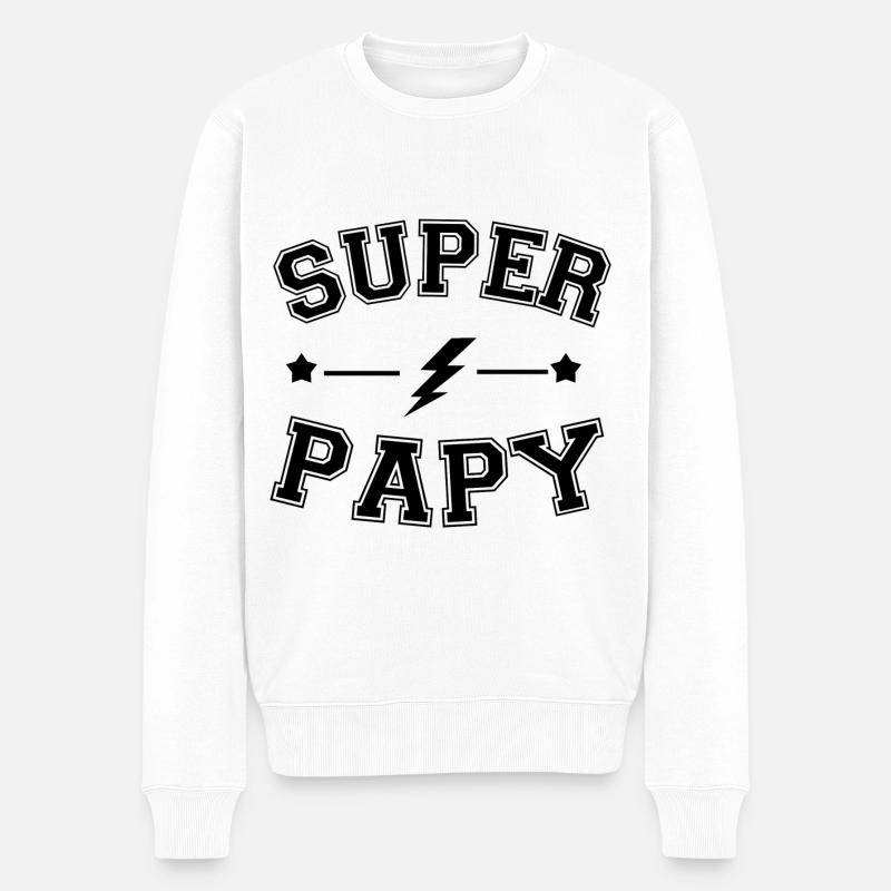 Super papy - Pull Premium bio Homme - blanc