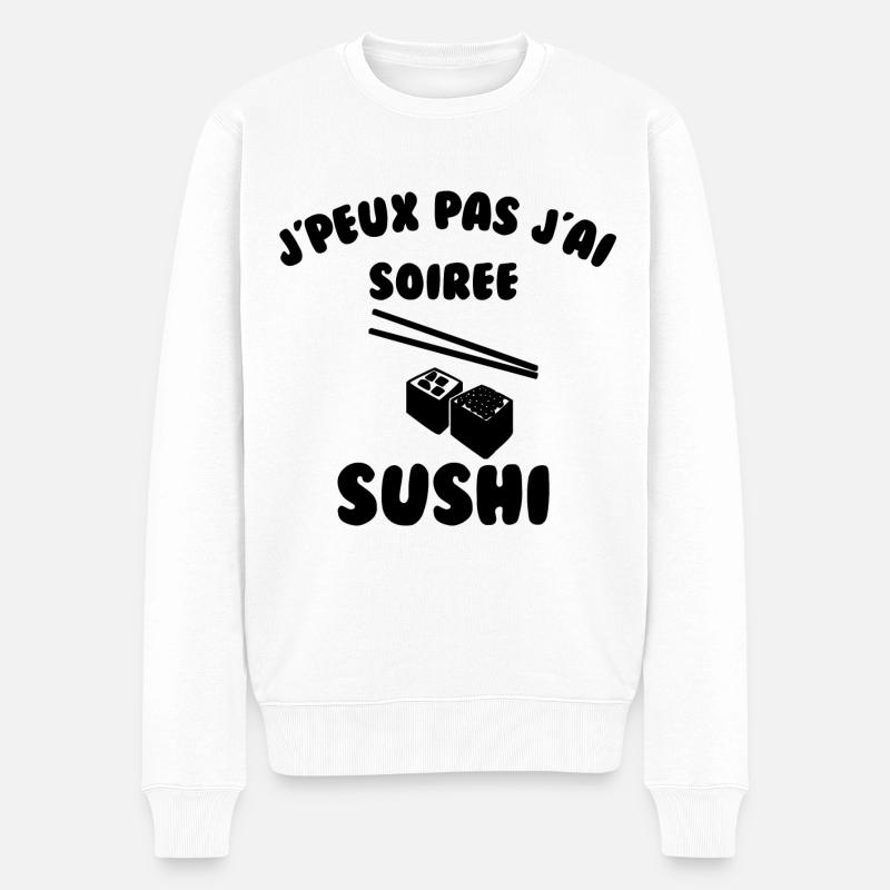 soirée Sushi - Pull Premium bio Homme - blanc