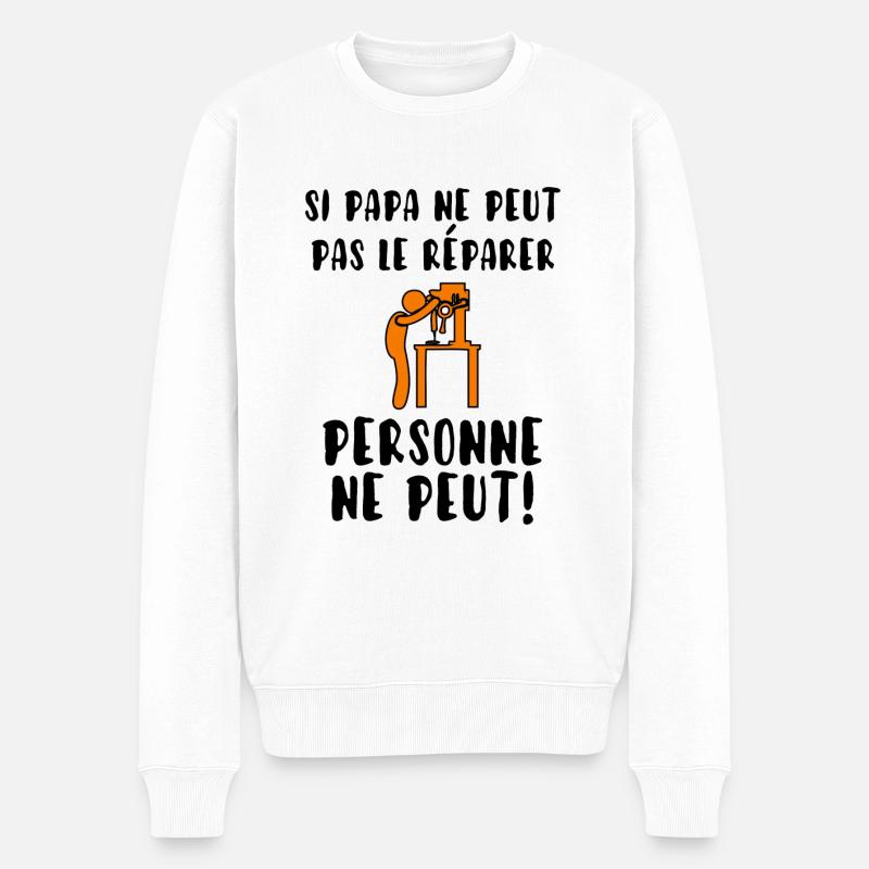 Papa bricoleur - Pull Premium bio Homme - blanc