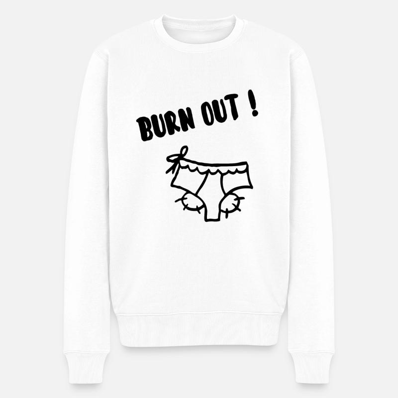 Burn out! - Pull Premium bio Homme - blanc