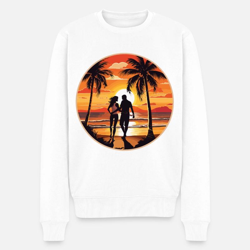 Beach Island Sea Couple - Pull Premium bio Homme - blanc