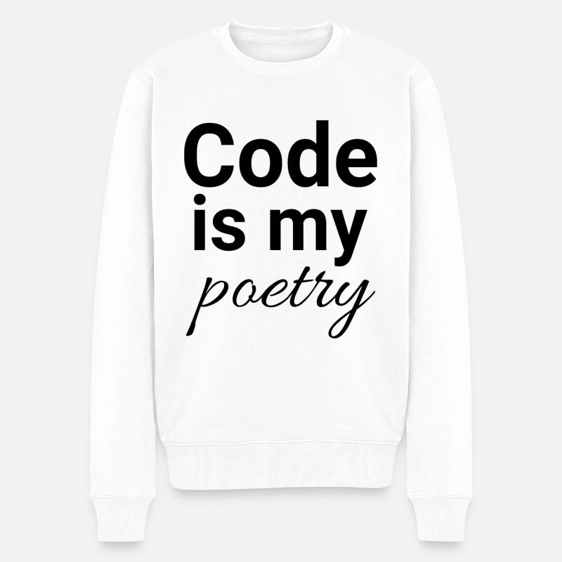 Code is my poetry - Männer Premium Bio Pullover - Weiß