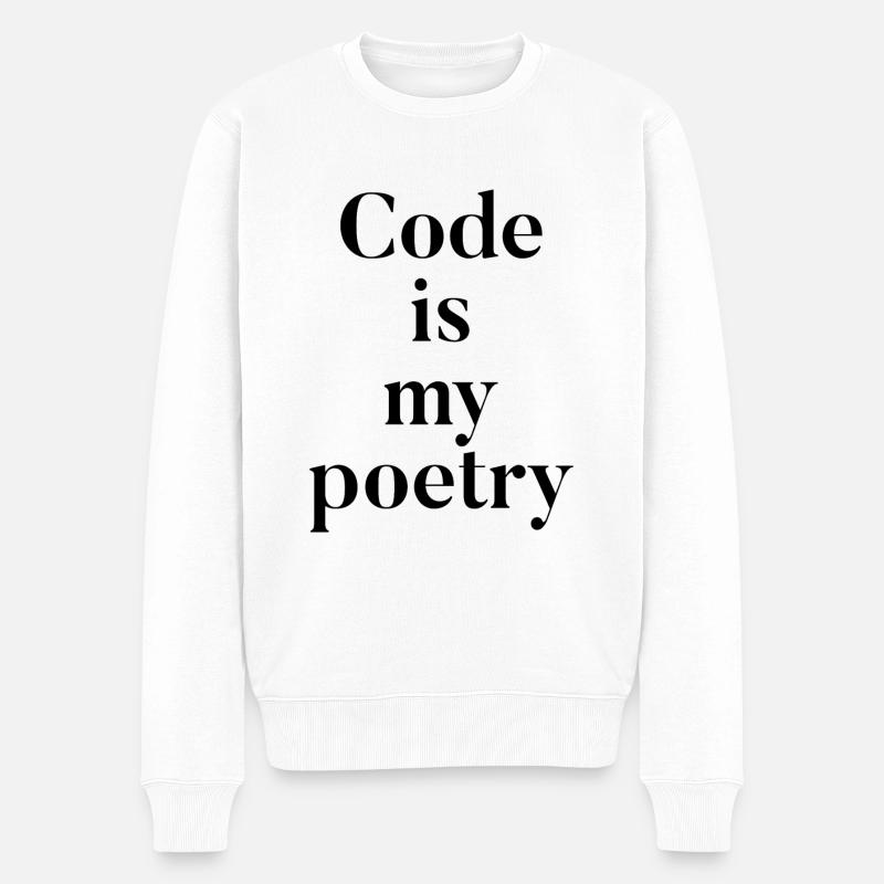 Code is my poetry - Männer Premium Bio Pullover - Weiß